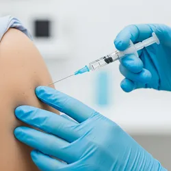 A patient receiving a vaccine. 
