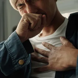 A young man suffering from chronic lung condition.