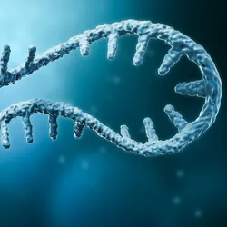 Messenger RNA or mRNA strand 3D rendering illustration. 