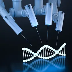 Robotic tools interacting with DNA for CRISPR gene editing