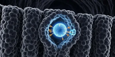 Illustration of RNA delivery through cell membranes illustrating delivery challenges.