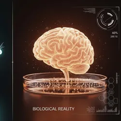 Illustration of a wireframe mouse and glowing brain demonstrating the data and biological reality in preclinical models and their challenges