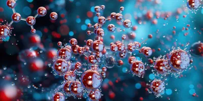 3D structures of molecules, bonds and interactions. 