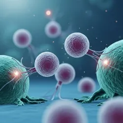 Visualization of T-cells interacting in a biological setting.