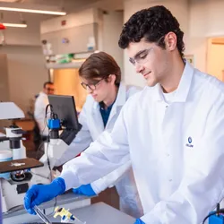 Lab technicians preparing samples for bladder cancer testing