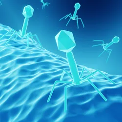 Bacteriophages attacking bacteria