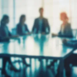 Business people in a boardroom strategy meeting