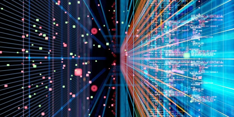 Abstract program code, big data, artificial intelligence, machine learning, quantum computing.
