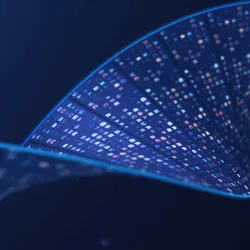 A DNA molecule that also looks like a sequencing readout. 