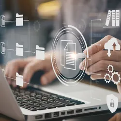 A computer being used for management 