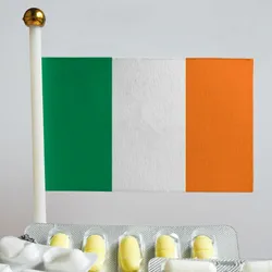 Flag of Ireland with Pills and Capsules