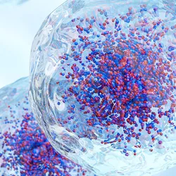 White blood cells with nucleus and granule . Transparency cell membrane