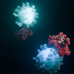A high-resolution 3D scientific illustration depicting a CAR-T cell recognizing and attacking a cancer cell.