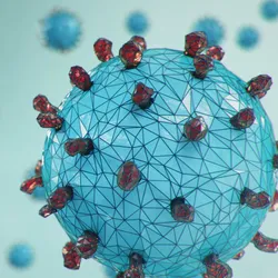 3D illustration, abstract pathogen as a type of flu - H1N1, hepatitis viruses, influenza virus, flu, aids. Virus abstract background. Virus infects human cells. Infection causing chronic disease