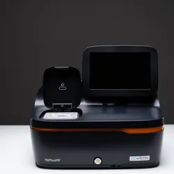 The MyMassMP benchtop mass photometer from Refeyn displayed on a laboratory bench.
