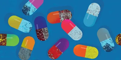 Vector illustration of medical capsules.