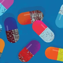 Vector illustration of medical capsules. 