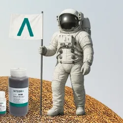 An astronaut on a magnetic bead. 
