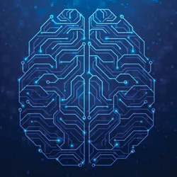 An image of the brain using circuitry symbols.