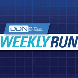 DDN Weekly Rundown text in blue on a white and blue background