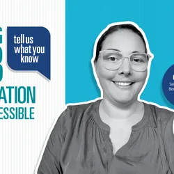 Crystal Girod, Senior Product Manager at Beckman Coulter Life Sciences, featured in a “Tell Us What You Know” graphic titled “Making Lab Automation More Accessible,” alongside the Beckman Coulter Life Sciences logo.