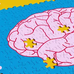 Human brain puzzle with a few missing pieces.